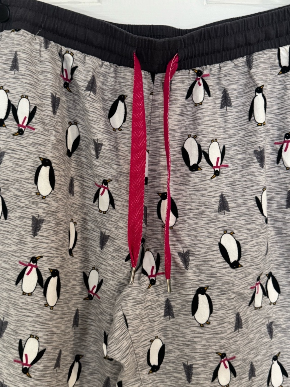 Secret Treasures Gray and Pink Penguin Print Pajama Pants - Picture 3 of 6